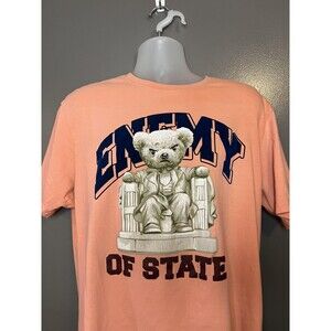 Goat Enemy Of State Shirt Mens 2XL Pink Teddy Bear Graphic Streetwear Tee